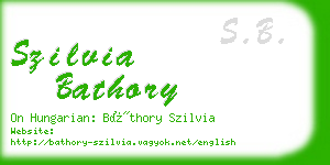 szilvia bathory business card